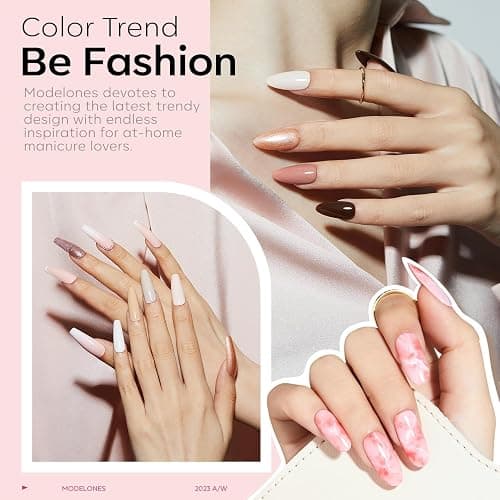 Modelones 32 Pcs Gel Nail Polish Kit, 28 Colors Gel Polish Kit with Glitter Glossy & Matte Top Base Coat Nude Pink Blue Purple Glitter Nails Gifts for Women DIY Salon Home thumbnail 3