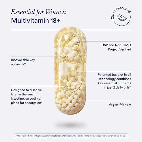 Ritual Women's 18+ Multivitamin - USP Verified - 60 Capsules - 30 Servings | Clinical-Backed - Key Essential Vitamins and Minerals - Support Energy, Heart, Bone, Brain Health*- Vegan - Citrus thumbnail 6