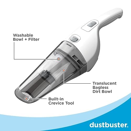 BLACK+DECKER Cordless Lithium Handheld Power Vacuum with Wall Mount Base and Charger, White (HNV220BCZ10FF) thumbnail 6