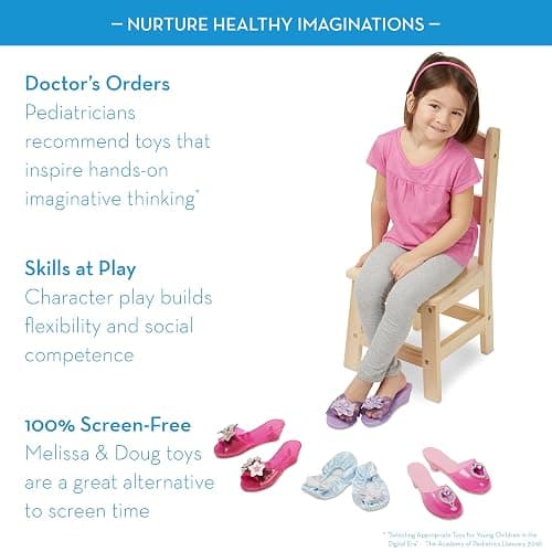 Melissa & Doug Role Play Collection - Step in Style! Dress-Up Shoes Set (4 Pairs), Multicolored, 11" x 12" x 4.5" Packaged thumbnail 4