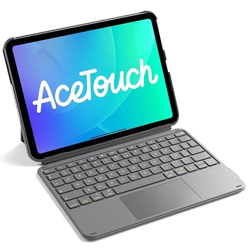 Inateck Coque Clavier pour iPad 11e/10e Gén, pour iPad 10e (10,9")/ 11e (2025 A16), Air 11" M3/M2, Air 6/5/4e, Pro 11 4e-1re, Clavier Ultraléger Détachable avec Pavé Tactile, Gris AceTouch - Image 1