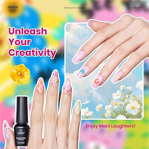 Beetles Summer Gel Polish Set - Doodle Dreams Collection, 25 Summer Colors Neon Rainbow Bright Gel Polish Green Blue Purple Pink Nails with Base Glossy Matte Top Coat UV LED Soak Of Gifts for Women thumbnail 3