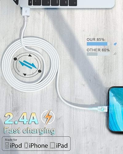 Susnwere 4 Pack [Apple MFi Certified] Apple Charging Cable 6ft, Lightning Cable 6 Foot,iPhone Charger Cable, 6 feet Long Apple Fast Charger Cord for iPhone 14/13/12/12 Pro Max/11/ X/XS/XR/XS Max,ipad thumbnail 5