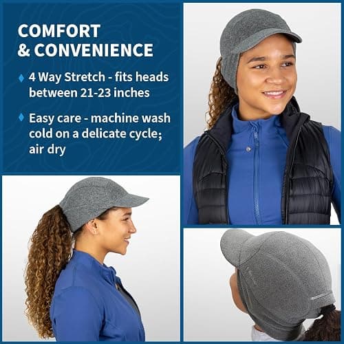 TrailHeads Fleece Ponytail Hat for Women – Trailblazer Reflective Winter Hat with Ponytail Hole for Workouts thumbnail 2