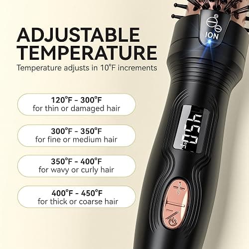 Lafesro Thermal Brush, MINI & Tiny 1 Inch Ionic Heated Round Brush for Blowout Look, Tourmaline Ceramic Ionic Curling Iron for Short to Medium Hair, Adjustable Temperature, Dual Voltage, Compact-Size thumbnail 3