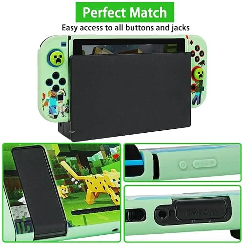 TIKOdirect Carrying Case Accessories for Switch,Portable Travel Case with Soft Protective Cover, Screen Protectors and Thumb Grip caps, Green thumbnail 3