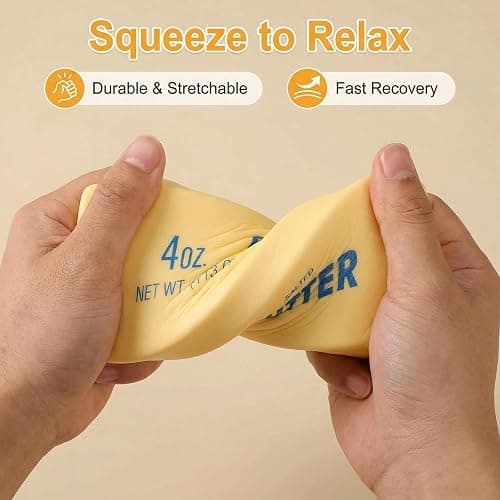 Slow Rebound Cute Butter Squeeze Stress Balls, 2026 New Squeeze Ball Realistic Butter Stick Soft Squeeze Toys, Upgrade Stress Relief Fidget Toys Wet Slow Rebound Stress Relief Toy (1, Yellow) (1Pcs) thumbnail 3