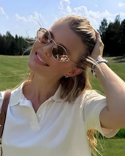 boten Retro Oval Sunglasses for Women Small 90s Sun Glasses | Trendy Gold Frame Round Shades Fashion Vintage Cute Designer Sunnies thumbnail 6