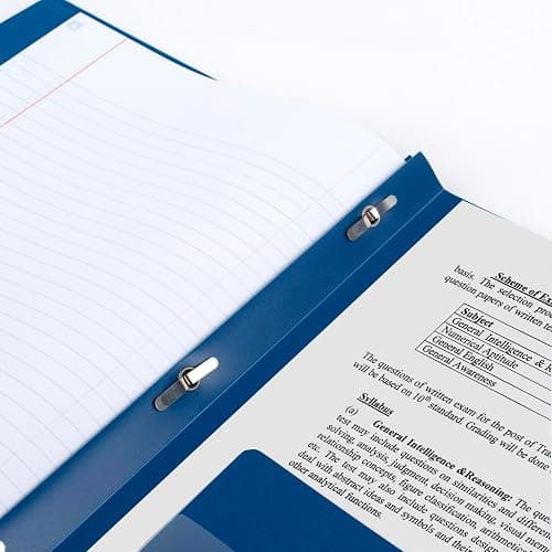 Five Star 2 Pocket Folder, Stay-Put Folder, Plastic Colored Folders with Pockets & Prong Fasteners, for Home, School Supplies & Home Office, 11” x 8-1/2”, Blue (72115) (Pack of 2) thumbnail 5
