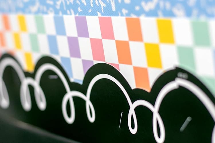Teacher Created Resources Cool for School Checkers Straight Rolled Border Trim - 50ft - Decorate Bulletin Boards, Walls, Desks, Windows, Doors, Lockers, Schools, Classrooms, Homeschool & Offices thumbnail 4