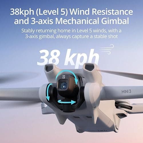 DJI Mini 3 (DJI RC), Lightweight 3x Mechanical Gimbal Drones with Camera for Adults 4K, 38-min Flight Time, up to 32800ft (10km) Video Transmission, Vertical Shooting, GPS Auto Return Integrated thumbnail 6