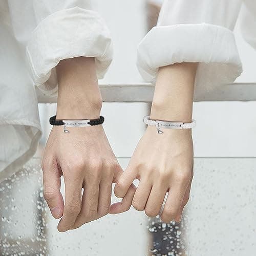 Couple Matching Bracelets, Bf And Gf Bracelets, Best Friend Friendship Relationship Bracelet,Stretch Adjustable Bracelets Jewelry for Him and Her thumbnail 6