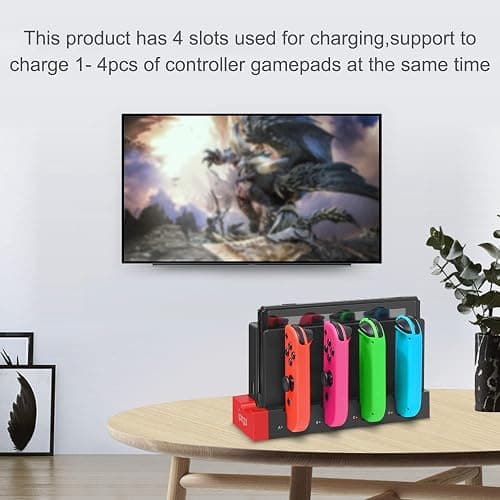 Charging Dock Compatible with Nintendo Switch & OLED Model Joycons, Joycon Controller Charger Dock Station for Charges up to 4pcs Joypad, Charging Stand Station for Nintendo Switch/OLED Model thumbnail 7
