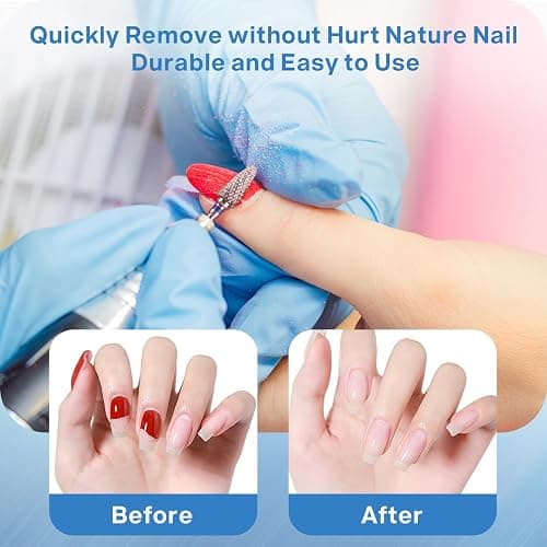 MAQUITA 13 Nagelfräser Aufsätze, 3 Stück Wolframkarbid Nagelfräser Bits + 3 Stück Keramik Nagelfräser Bits Professioneller Fräser Bits Entfernen Gel Acryl Nagelhaut thumbnail 5