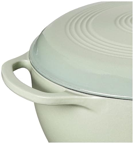 Lodge 6 Quart Enameled Cast Iron Dutch Oven with Lid – Dual Handles – Oven Safe up to 500° F or on Stovetop - Use to Marinate, Cook, Bake, Refrigerate and Serve – Desert Sage thumbnail 9