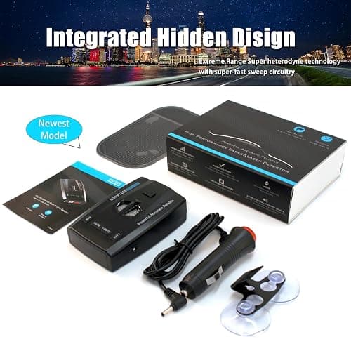 RAD1000 Laser/Radar Detector for Cars with Suction Cup Mount - X/K/Ka/KU/ST/CT Band & Laser Detection, Long Range Detection, Led Display, Mute Memory, VG-2 Immune, Multi-Mode, Ideal Gifts for Cars thumbnail 7
