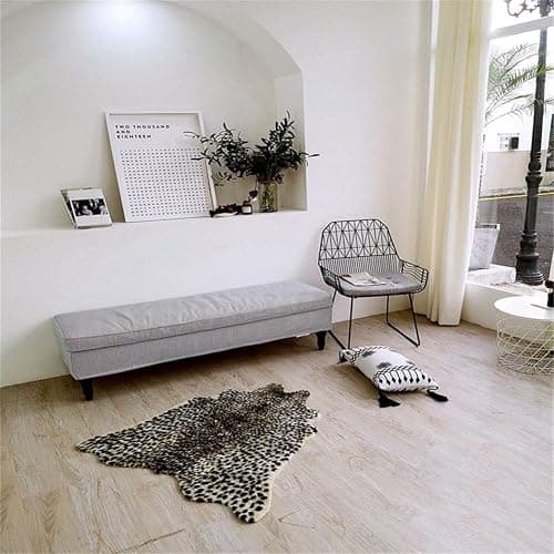 Leopard Print Rug, Faux Cowhide Cheetah Skin Rug Animal Printed Area Rug Carpet for Home Office, Livingroom, Bedroom - Leopard Print 2 - 39.4 X 37.4in thumbnail 6