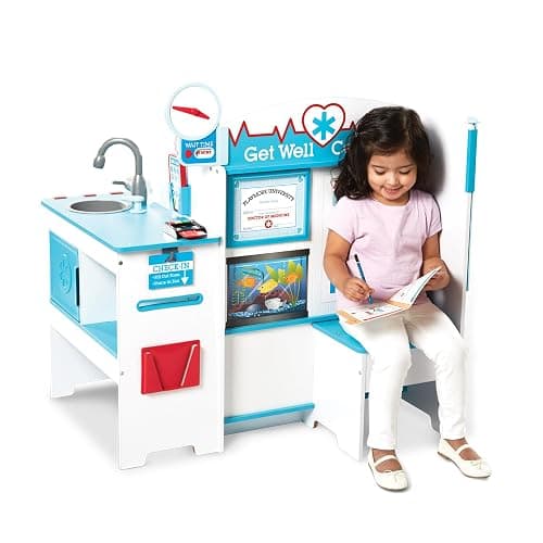 Melissa & Doug Wooden Get Well Doctor Activity Center - Waiting Room, Exam Room, Check-In Area - FSC Certified thumbnail 9