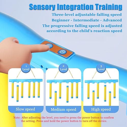 Shelprojsu Reflex Drop Sticks Challenge Game, 3 Adjustable Catching Falling Sticks Game, Hand Eye Coordination Training Game, Reaction Time Training Hand Speed Challenge Game thumbnail 5