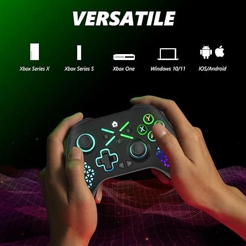 Dinosoo RGB Wireless Controller for Xbox Series X|S, Xbox One & Windows 10/11, Gaming Gamepad with Hall Trigger, Turbo, Macro, 3.5mm Audio Jack, 2.4GHz Adapter thumbnail 6