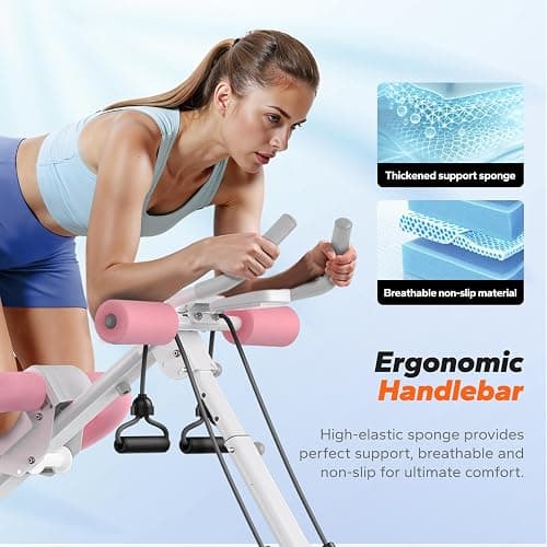 MERACH Ab Machine, Ab Workout Equipment, Adjustable Ab Trainer Machine for Abs Workout at Home Gym, Foldable, Knee Protection, Abdominal Trainer for Stomach Workout thumbnail 6