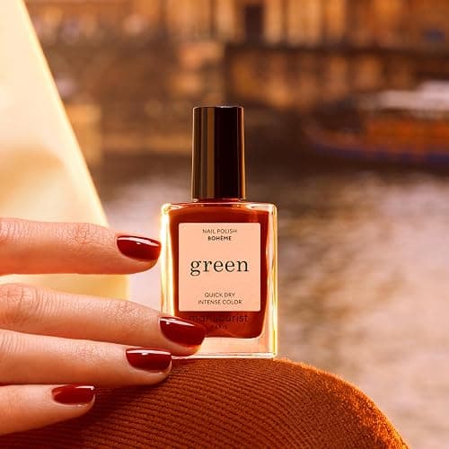 Manucurist Green Bohème Brown Red Natural Nail Polish | Long Lasting Nail Polish and Quick Dry Nail Varnish with Classic Manicure Effect - Vegan, 9-Free, Plant-Based, 0.5 fl oz thumbnail 3