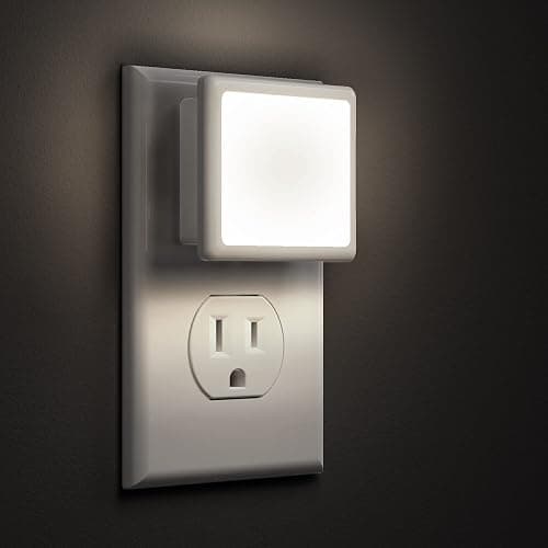 L LOHAS LED Night Lights Plug into Wall 2-Pack, 0.3W Plug in Night Light, Dusk to Dawn, 5000K Daylight White Bright Nightlight Auto-On/Off for Adults Kids Room Bedroom Bathroom Hallway Kitchen Non-Dim - Image 1