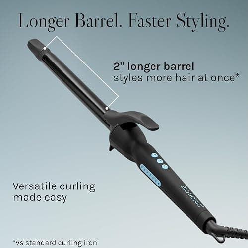 Bio Ionic Long Barrel Curling Iron, Moisture Heat Technology & NanoIonic MX | Versatile Curling Styler with Longer Barrel for Easy Hair Styling, Multiple Barrel Sizes for Frizz-Free, Defined Curls thumbnail 10