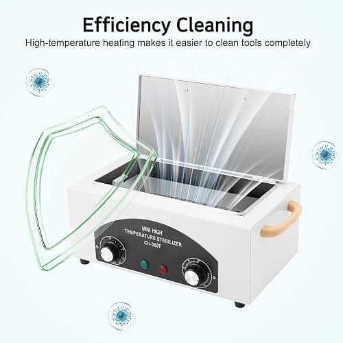 MINRS Heißluftsterilisator Hochtemperatur Sterilisator 300W 220℃ Trockene Hitze Sterilisator mit einstellbarem Timer für Nagelwerkzeuge Kosmetikwerkzeuge Fußpflege Schönheitssalon thumbnail 2