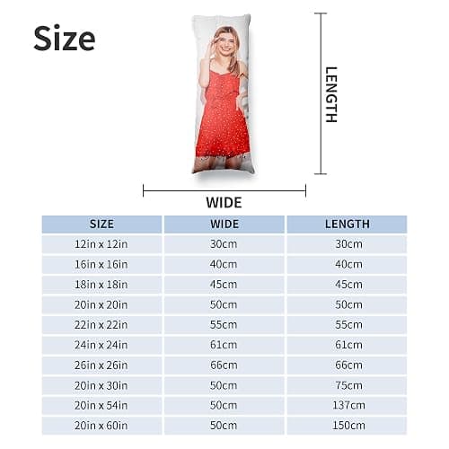 Easycosy Custom Body Pillow with Picture & Text 20"x54", Two-Sides Photo Pillowcase, Personalized Soft Skin-Friendly Long Pillow Cover with Photo, Custom Love Keepsake Gifts (No Pillow Insert) thumbnail 3