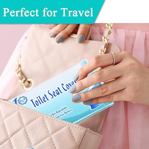 MAIYADUO 60PCS Disposable Toilet Seat Covers, Flushable Toilet Seat Covers for Kids Adults Pregnant Women, Disposable Toilet Seat Cover for Travel, Use in Public Toilets thumbnail 7