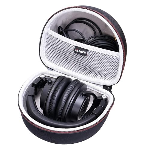 Headphone Case for Audio-Technica ATH-M30X / ATH-M50X / ATH-M40X / ATH-M50xBT2 / ATH-M50xBT2DS Headphones, Black+Grey - Image 1