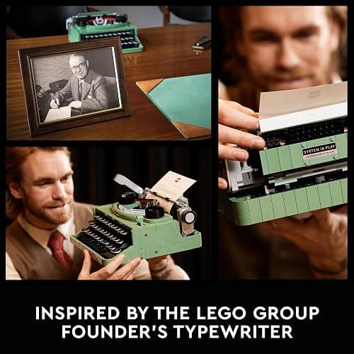 LEGO Ideas Typewriter 21327 Building Set for Adults, Collectible Retro Display Model, Creative Hobbies Unique Gift Idea thumbnail 3