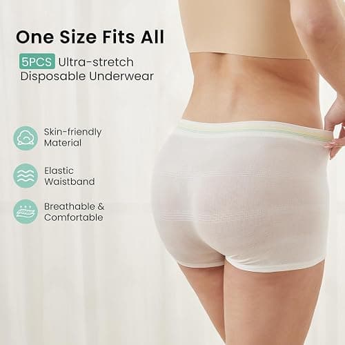 GROWNSY 15pc Postpartum Essentials Recovery Kit for Women, Green | Includes 5 Postpartum Pads, 5 Disposable Underwear, 2 Ice Packs, Peri Bottle, Perineal Spray & 28 Cooling Pad Liners thumbnail 9