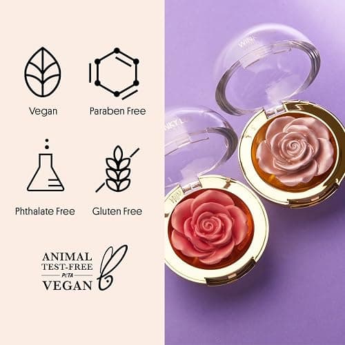 WINKY LUX Cheeky Rose Cream Highlighter - Rosé, Blendable Warm Coral Pink thumbnail 6
