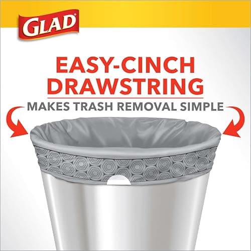 Glad Odorshield Small Drawstring Trash Bags, 4 Gal, Pink, Cherry Blossom, 34 Ct, Pack May Vary - Cherry Blossom - 34 Count (Pack of 1) thumbnail 5