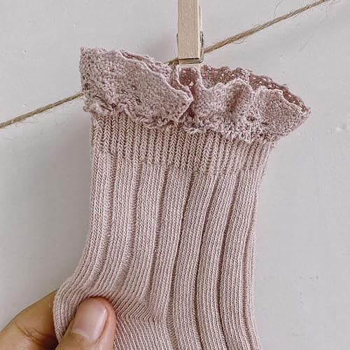 Ashmyova Baby Girls Vintage Ankel Lace Socks Toddler Ruffles Casual Dress Socks 6 Pack thumbnail 6