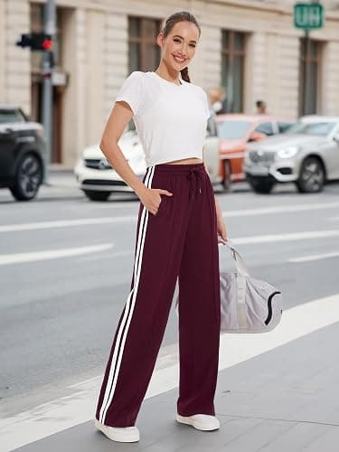 Tapata Women's 28/30/32/34 Inseam Track Pants Loose Straight Leg Jogging Sweatpants Warm-Up Sports Athletic Running thumbnail 3