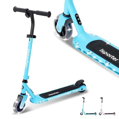 AERO Kids Electric Scooter for Boys and Girls Ages 6-12 or 8-12, with Hand Accelerator, LED Lights, 2 Speed Levels, Battery Indicator, Rubber Mat, and Adjustable Heights - Image 1