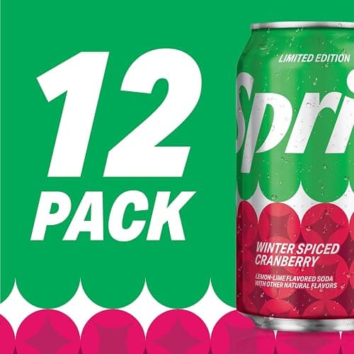 Sprite Winter Spiced Cranberry, Lemon-Lime and Cranberry Flavored Soda Pop Soft Drink, 12 fl oz, 12 Pack thumbnail 6