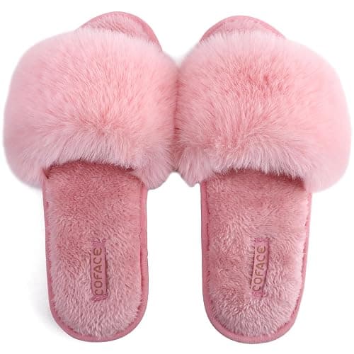 COFACE Arch Support Slippers for Women Ladies Faux Fur Slip On Sliders Orthopedic Slippers for Plantar Fasciitis thumbnail 4