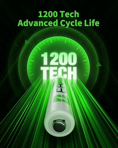EBL Pack of 8 AA Batteries 2800mAh High Capacity Precharged Ni-MH AA Rechargeable Batteries thumbnail 2