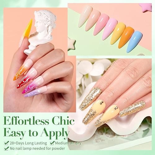BORN PRETTY Acrylic Powder Set 36 Colors Acrylic Nail Powder Nude Pink Blue Yellow Purple Red Glitter Professional Polymer 3D Acrylic Nail Art Kit for French Nail Extension All Seasons Nail Carving thumbnail 7
