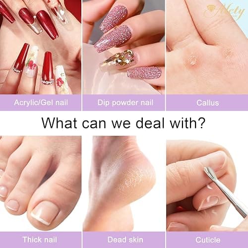 Alety Electric Nail Drill Kit - Portable File for Acrylic Gel Nails, Professional Machine Efile Manicure Pedicure Tools With Gold Drill Bits for Home Salon Use thumbnail 3