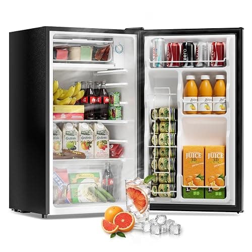 Frostorm 3.2 Cu Ft Mini Fridge with Freezer - Energy Efficient, Large Capacity Single Door Upright Freezer for Bedroom, Office & Dorm | Small Fridge, Reversible Door, ETL Certified(Silver) - Image 1