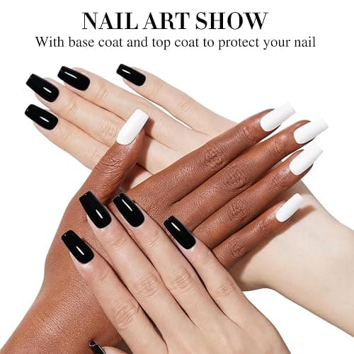 Double Rhythm 2 Pcs 15ml UV Gel Polish Set Pure White And Black Color Gel Nail Polish Kit Nail Art Salon DIY (2-A1015+A1093) thumbnail 6