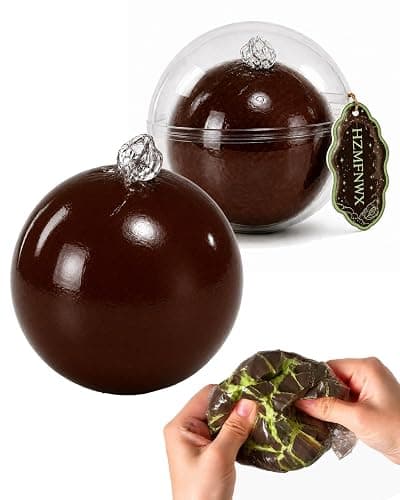 Wax Cracking Squishy Stress Ball, Slow Rising Crunchy Crackable Fidget Sensory Toy, Cracking Wax Ball Squishies, Soft Chocolate Moldable Stress Balls with Crackable Texture(Chocolate-Yellow) - Image 1