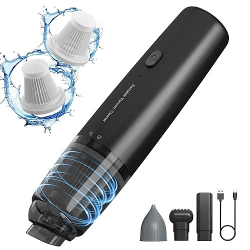 A9life Handheld Vacuum Cordless, Car Vacuum Cleaner Portable with HEPA Filter, 2 Suction Modes, Mini Hand Held Vacuum Rechargeable for Car, Home, Pet Hair, Office, Desk, Keyboards (Black) thumbnail 9