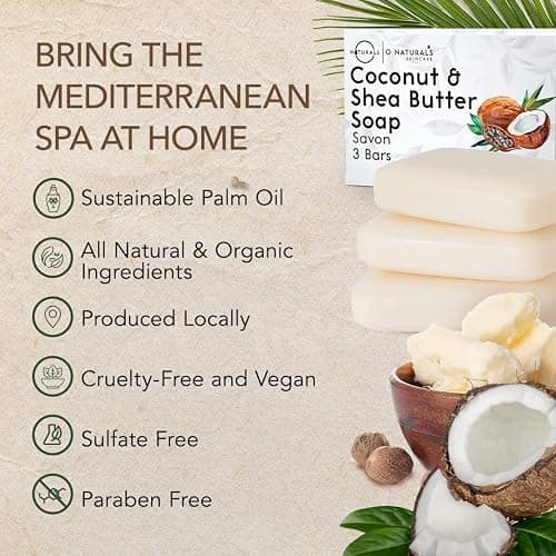 O NATURALS 3-Pack Organic Soap Bar 4oz each-100% Vegan Cold Process Body Wash Scented Premium Handmade Soap - Natural Soaps for Men Women, Face, Body - Coconut and Shea Butter - Mothers Day Gifts thumbnail 5