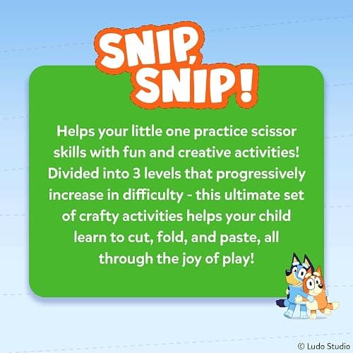 Skillmatics Snip Snip Bluey, Scissor Skills Toy, Felt Craft, Gift for Kids | Cutting Activity Book for Preschool, Safety Scissors, Fine Motor Skills, Screen-Free Learning, Boys & Girls Ages 3, 4, 5 thumbnail 8